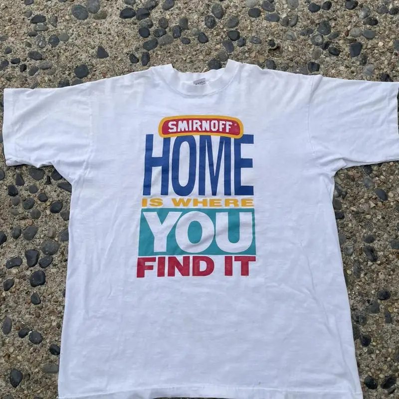 Vintage 90S Smirnoff Promo T Shirt Adult Xl White Single Stitched Drinking