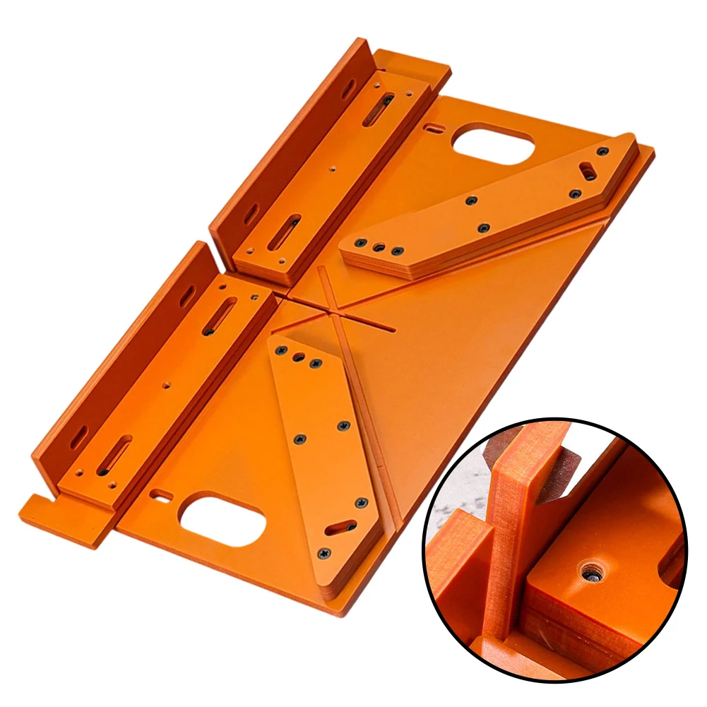 

Table Saw Bottom Plate Frame Decorative Thread Cutting Guide Tool 45/90 Degree Circular Saw Guide Rail Bottom Plate Woodworking