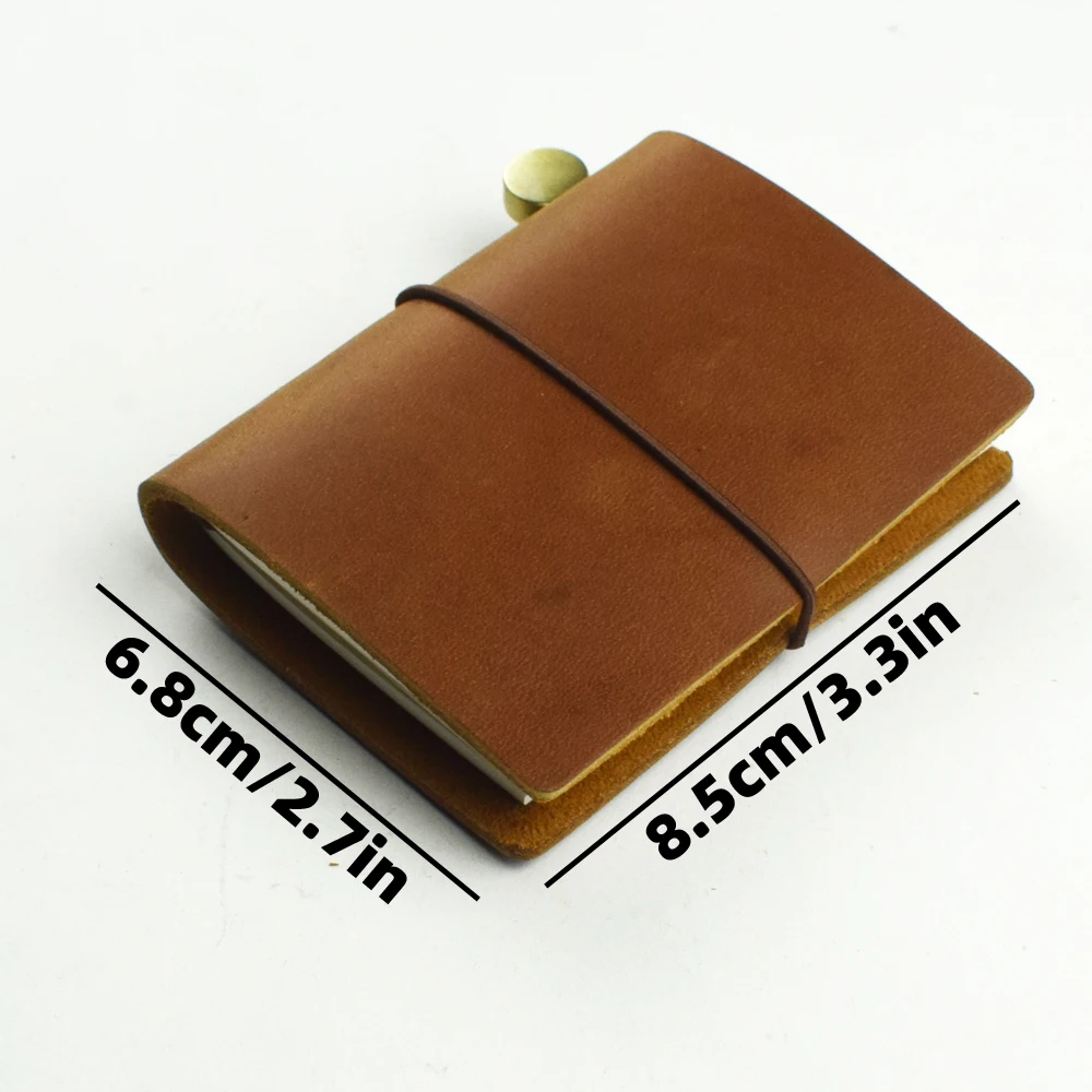 Pocket Genuine Leather Notebook Handmade Vintage Cowhide Diary Journal Sketchbook Planner Notepad Note Book