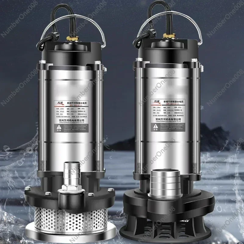 Stainless Steel Submersible Pump Household Agricultural Irrigation Large Flow Clean Water Pump Sewage Pump