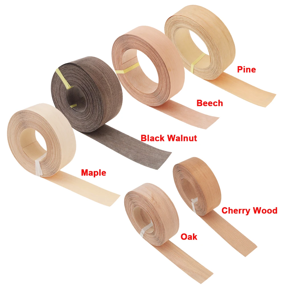 1 pc 2 Inch X 50 Feet Wood Strip Pre Glued Pine Edge Banding Tape for Cabinet / Table / Door