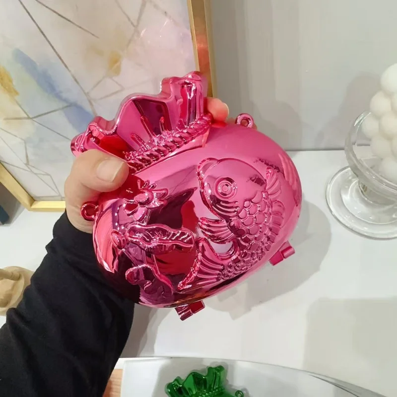 Einzigartige Geldtasche aus Acryl, modische Handtasche mit Mini-Koi-Design, diagonale Umhängetasche mit Kette