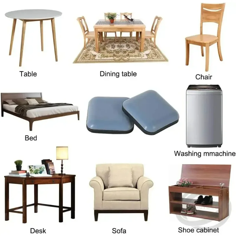 4Pcs 70mm Self-Adhesive Furniture Slider Pads Chair Table Leg Covers Floor Protector for Carpet Tile Hardwood Sofa