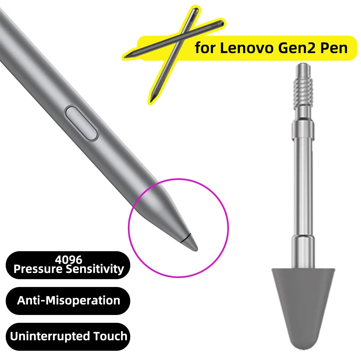 1/2/4Pieces Drawing Pen Tips Easy Installs No Scratches Screen Protectors Smooth Glidings For Lenovo Precision Pen 3 Stylus Nib