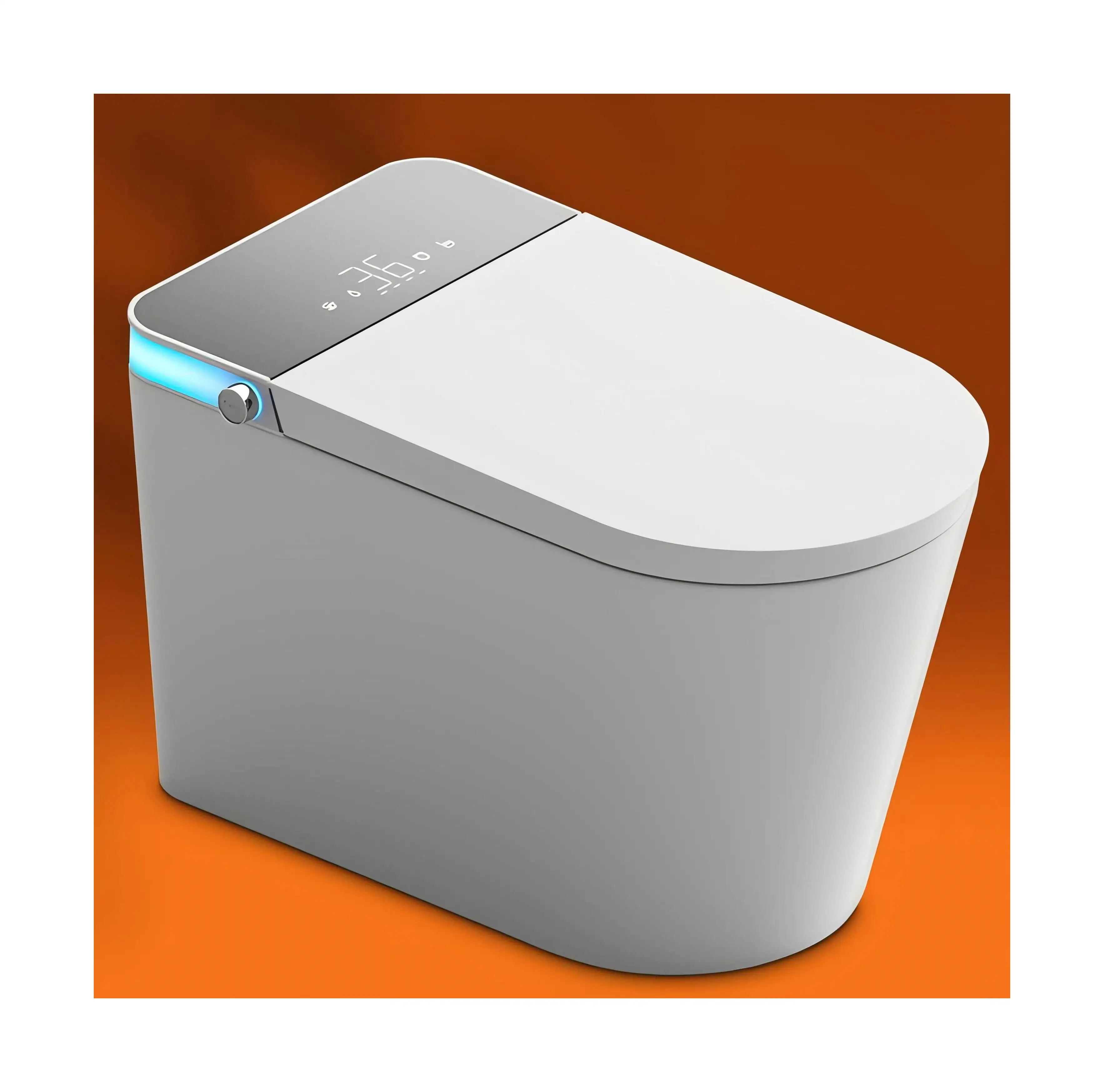 Smart High-End Luxury Automatic Induction Flap Reverse Ring Thermostatic Floor-Mounted Round Toilet Bowl With Effluent Villas