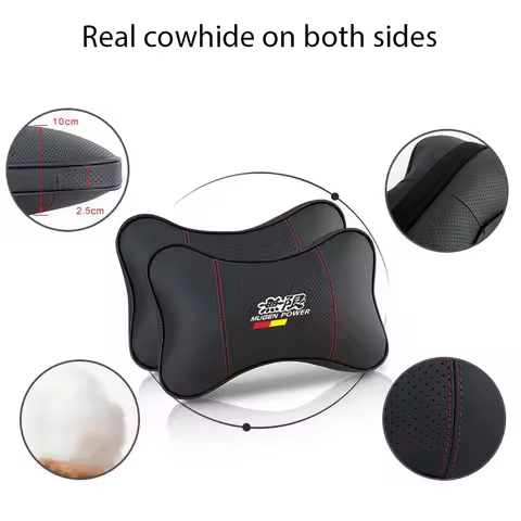 2PCS Car Headrest Neck Pillow Auto Car Neck Cushion Memory Foam for Honda Mugen Power Civic Type R Accord CRV Car Accessories