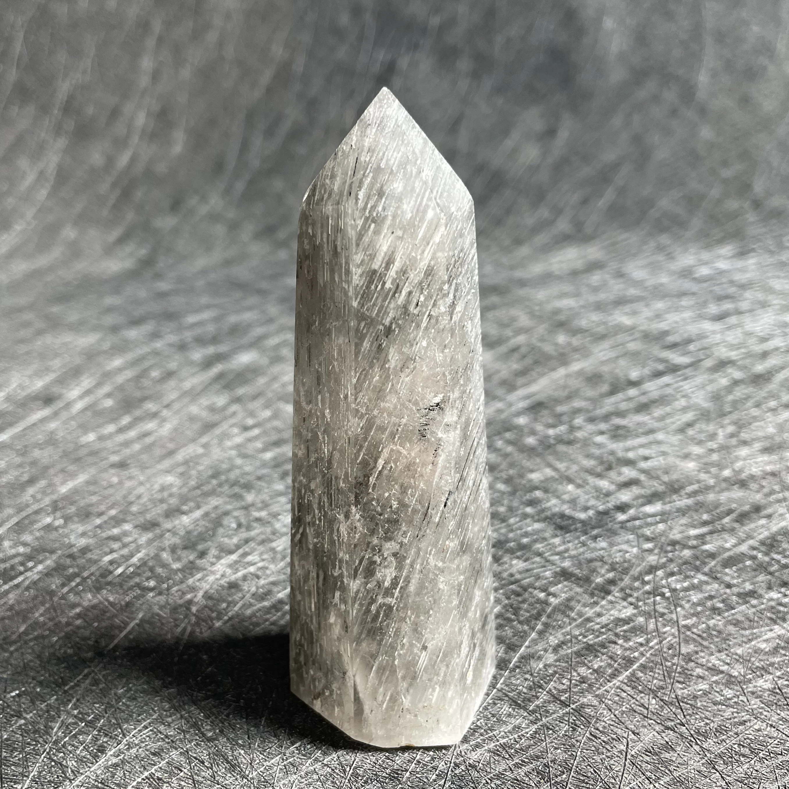 

101g Natural Green Phantom Wand Point Decoration Polished Quartz Crystal Reiki Healing Obelisk Z197