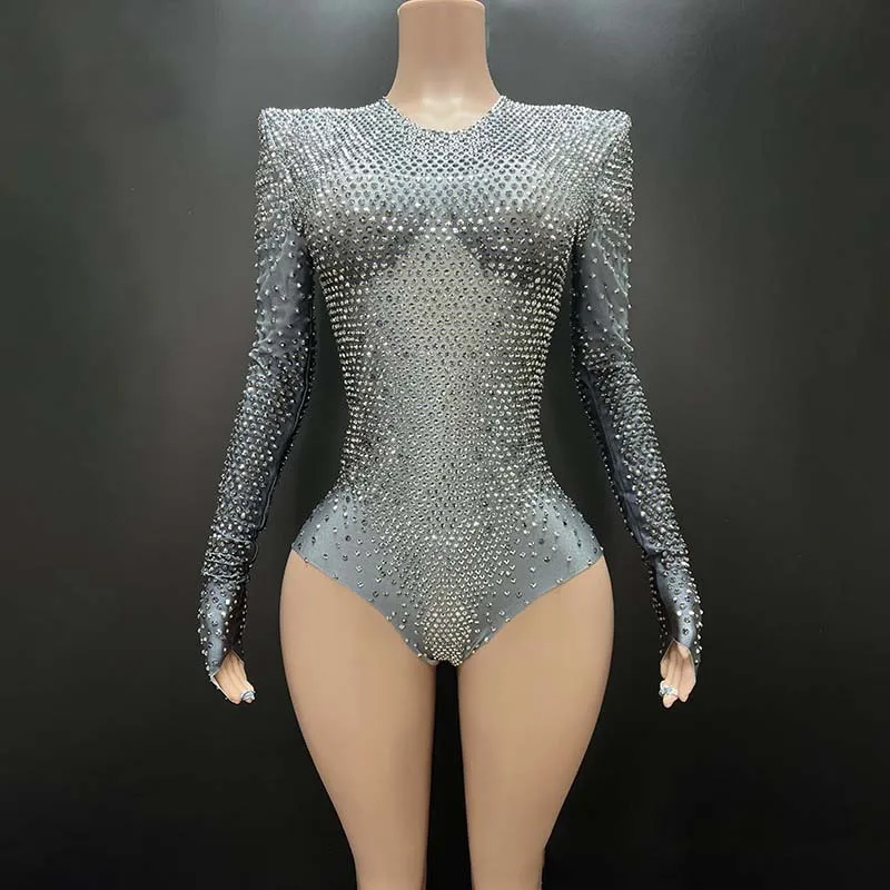 Glitter Bodysuit Women Gogo Dancer Clothing Halloween Carnival Clothes Nightclub Bar Party Show Outfit Singer Stage Costume