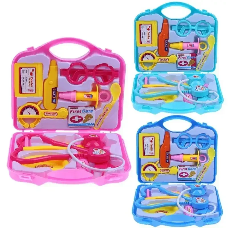 Set Kids Cosplay Doctor Dentist Nurse Toys Medical Kit Simulation Medicine Box Stethoscope Girl Gifts Learning Educational Toys