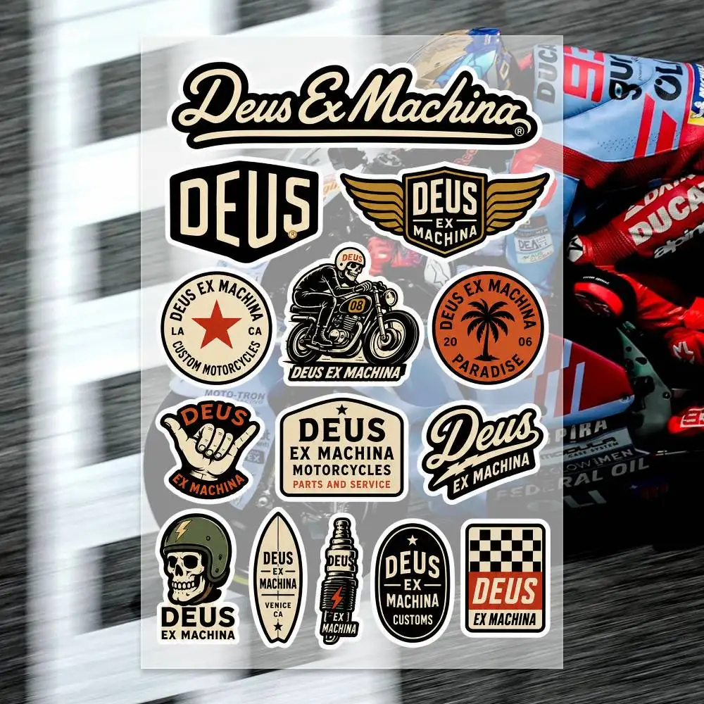 Image of D-Deus ex M-Machina Aufkleber-Set Hochwertige bedruckte und geschnittene Aufkleber Motorradaufkleber