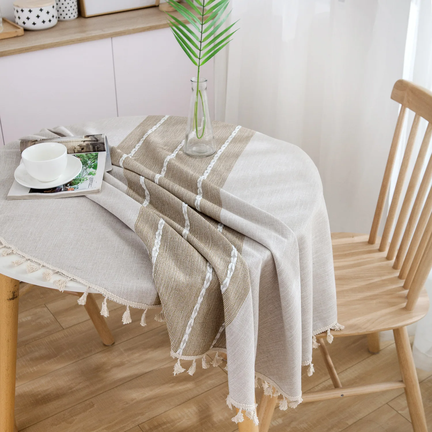 150CM Table Cover For Round Table Birthday Party Decorations Nordic Tassels Elegant Dining Tablecloth Wedding Hotel Desk Covers