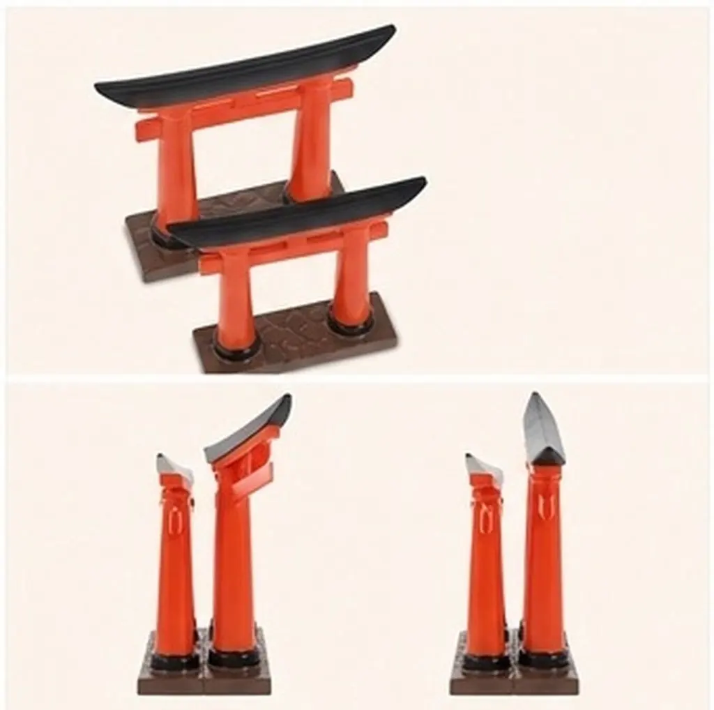 2Pcs Miniature Torii Gate Resin Japanese Small Torii Decoration Aquarium Fish Tank Garden Micro Landscape Decor