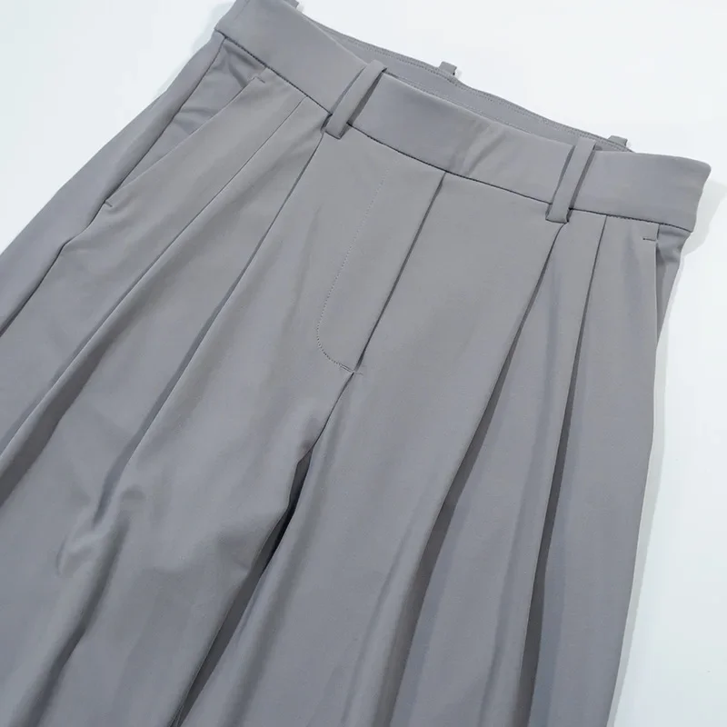 Womens Sports Wide Leg Pants New Lightweight Breathable Comfort  Tummy Control High Waist Office Trousers with Draping