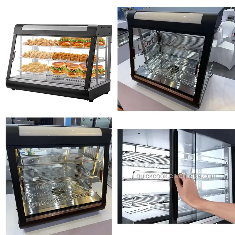 Commercial Food Warmer Cabinet Electric Table Top Food Warming Showcase Pie Warmer and Hot Food Display Pastry Warmer for