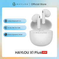 ​HAYLOU X1 Plus Wireless Earphone Bluetooth 5.4 Low Latency Headphone 4 Mic ENC HD Bluetooth Call TWS Earbuds Transparency Mode