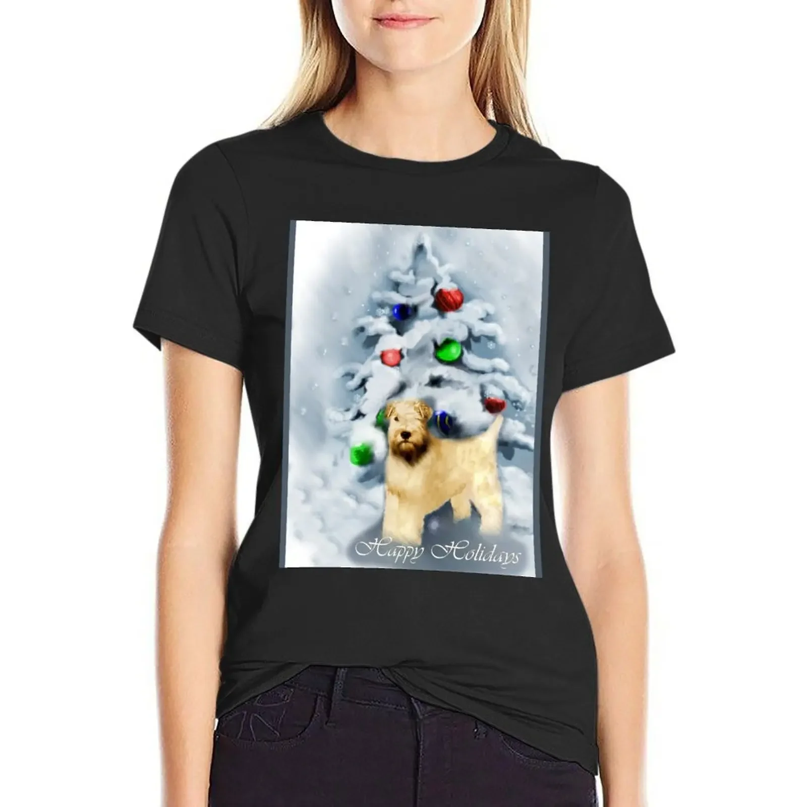 

Soft Coated Wheaten Terrier Christmas Gifts T-Shirt Blouse lady clothes cat shirts for Women