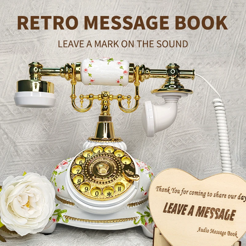 

Classic retro audio message phone wedding birthday party commemorative thin audio message phone fashionable exquisite ornaments