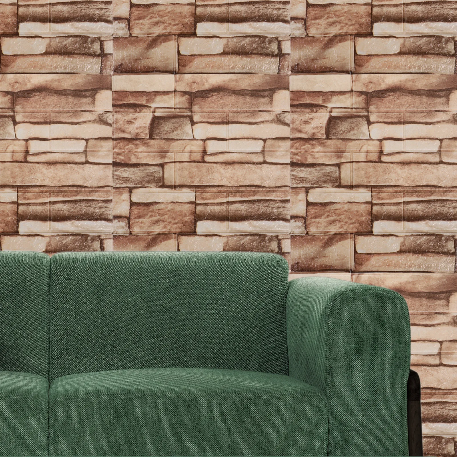 

20Pcs 3D Brick Wall Stickers Realistic Self Adhesive Peel Stick Faux Brick Wallpaper for Living Room Bedroom Kitchen Decor