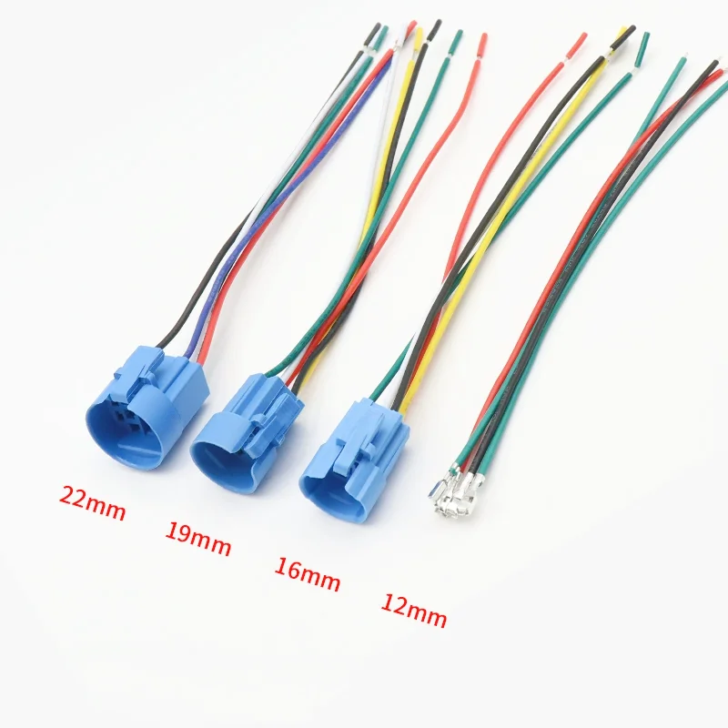 12mm 16mm 19mm 22mm 25mm cable socket for metal push button switch wiring 2-6 wires stable lamp light button