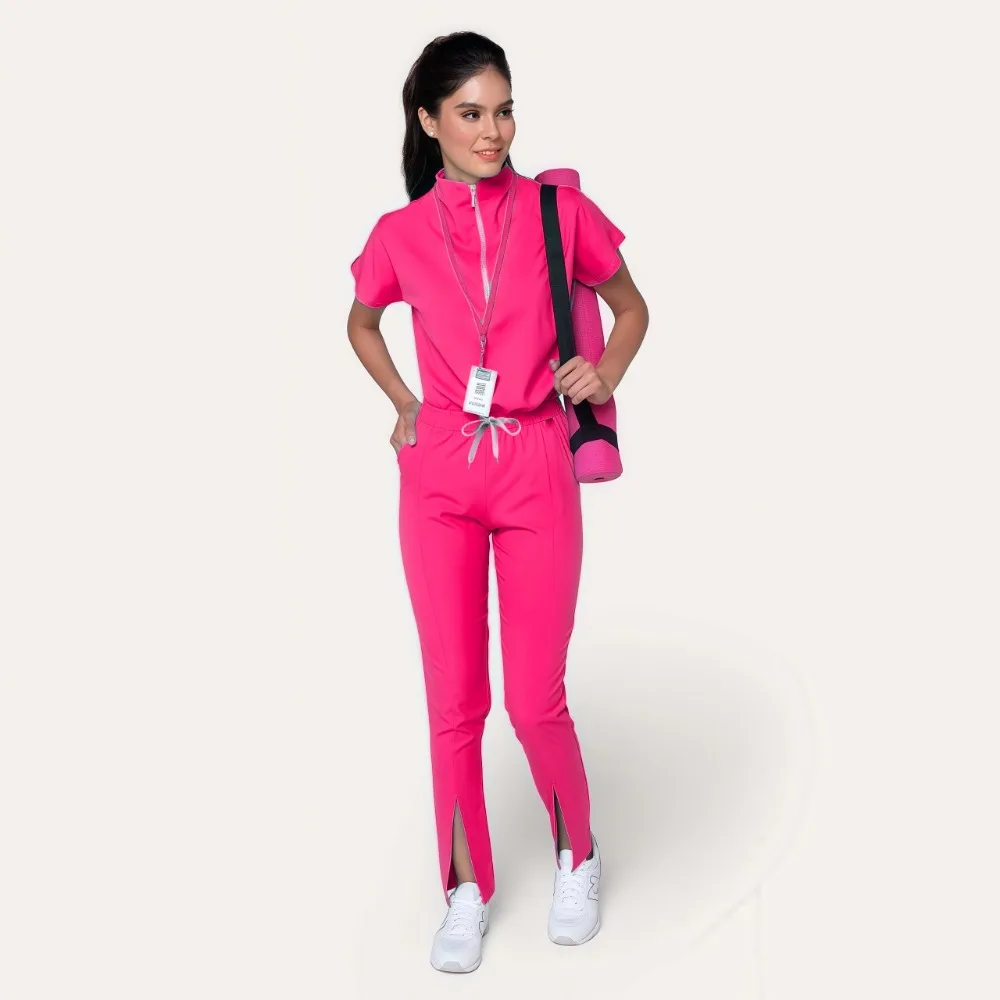 New Scrubs Set Medical Uniforms Stretch Scrub Tops with Pocket Pants Nurse Uniform Doctor Surgery Overalls Beauty Salon Workwear
