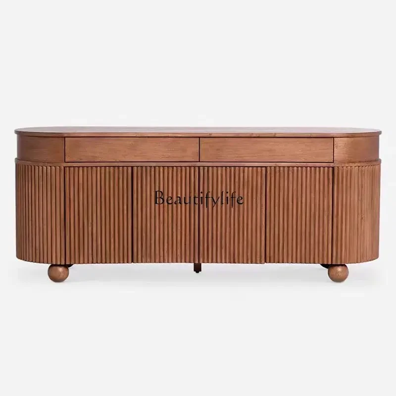 

LJY*French solid wood wall integrated locker American retro living room high-end decorative cabinet