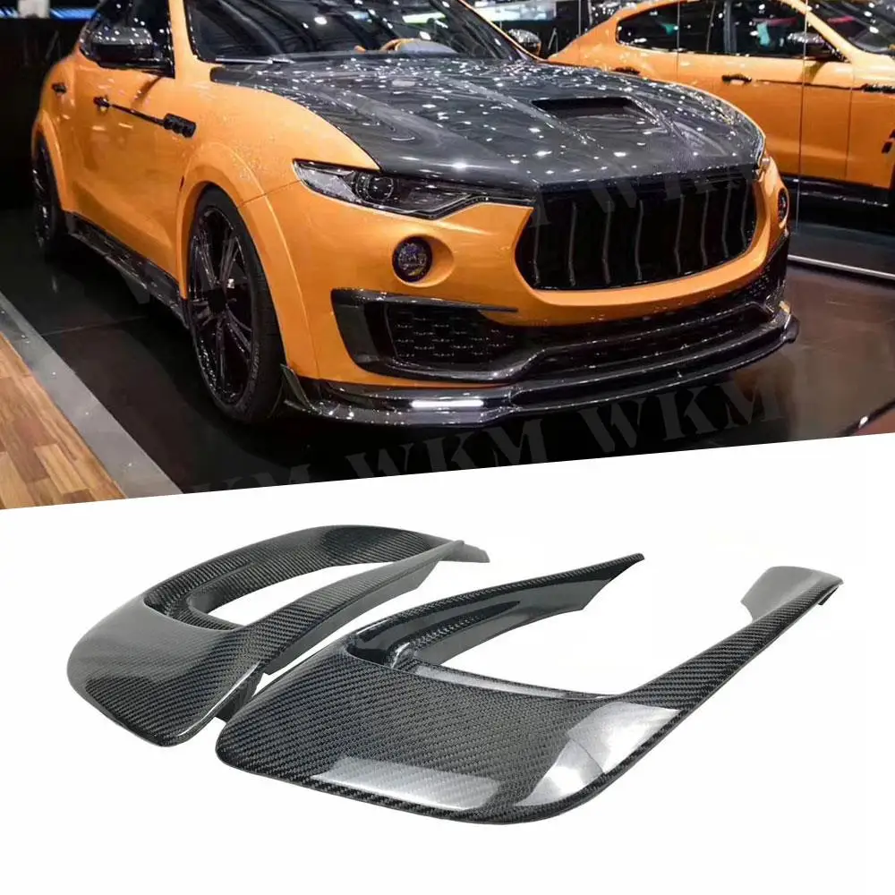 

Carbon Fiber Front Bumper FogLamp outlet Frame Cover for Maserati Levante 2016 -2019 Head Bumper Vent Trim FRP