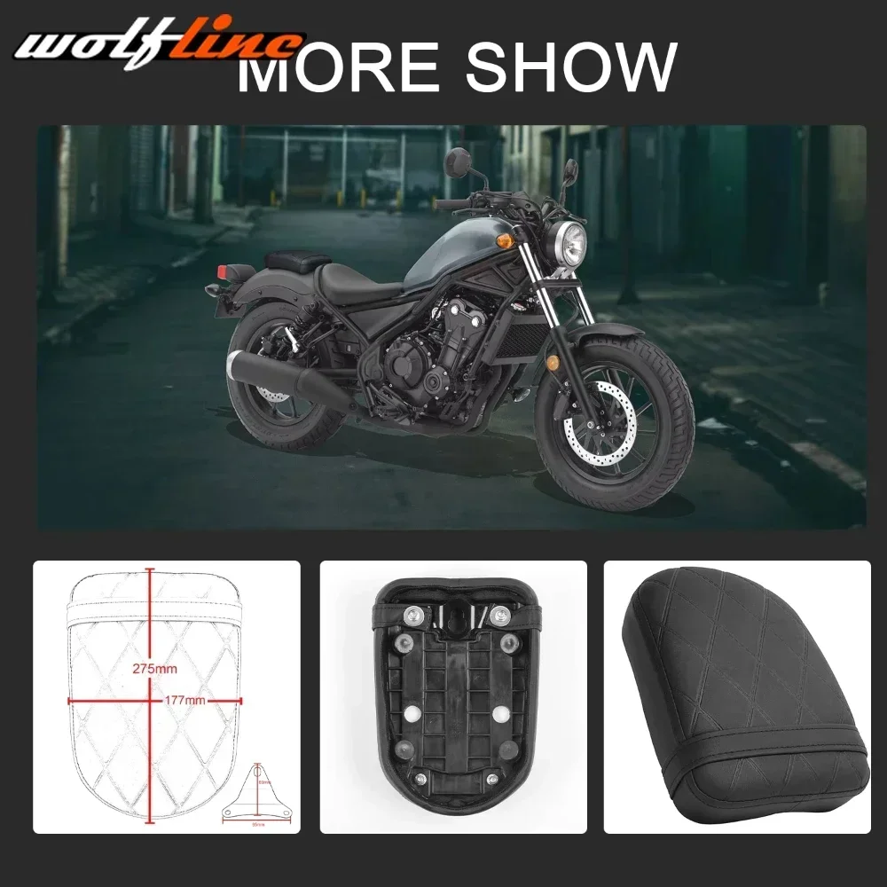 2 pz/set Rider Cuscino del Sedile Passeggero Sella Pad Addensato per Honda Rebel CMX300 CMX500 2017-2024 2018 2019 2020 2021 2022 2023