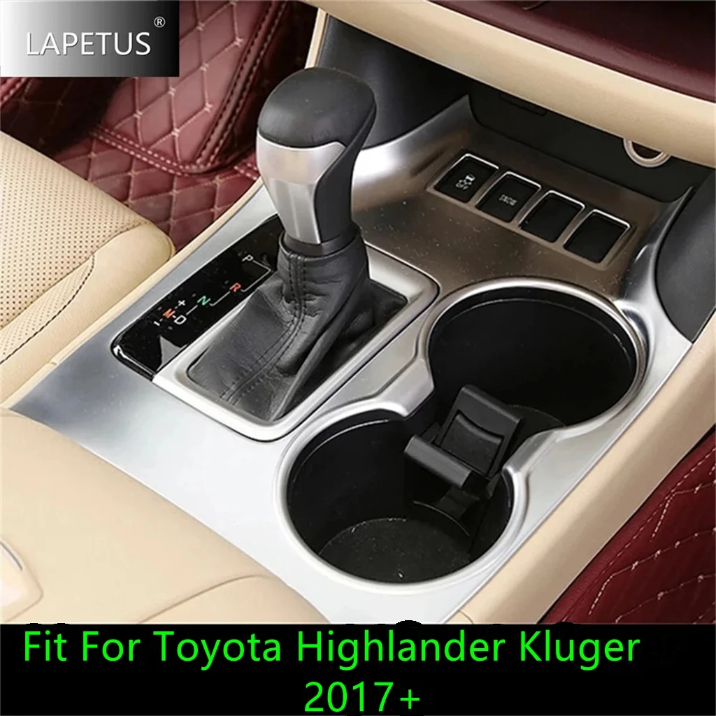 

Car Stalls Gearshift Box Panel / Water Cup Holder Frame Cover Trim For Toyota Highlander Kluger 2017 - 2019 Interior Accessories