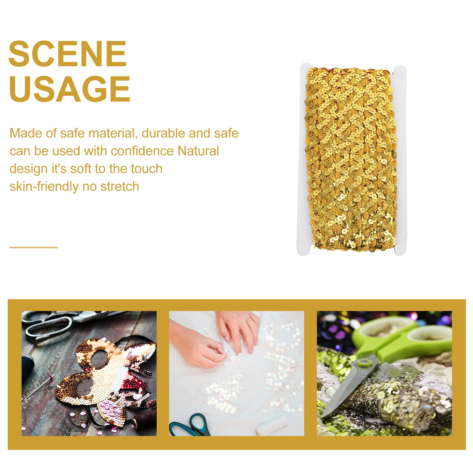 

1 Roll Sequin Lace Trim Polyester Diy Garment Accessory For Dress Clothing Curtain Tablecloth Decoration Sewing Material Craft