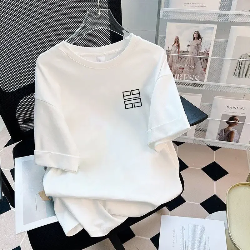 

Summer Women T-shirt New Printed Fashion Vintage O-neck Top Tees Pure Cotton Loose Basic Tunic Pullovers
