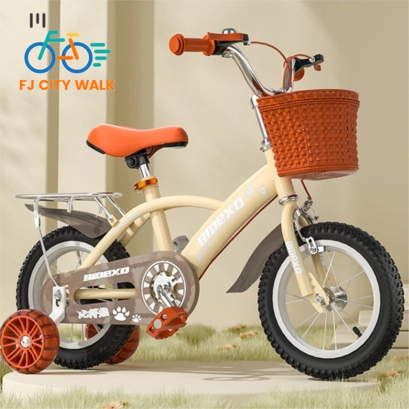 

FJ Durable Lightweight High Quality Children's Bicycle With Auxiliary Wheels Female 3-6 Year Old 12 Inch Children's Bicycle 2024