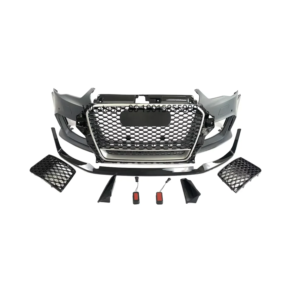 

Car Accessories Auto Bodykit for A3 S3 UPGRADE to RS3 Front Bumper with Four-wheel Drive Grille 2014 2015 2016