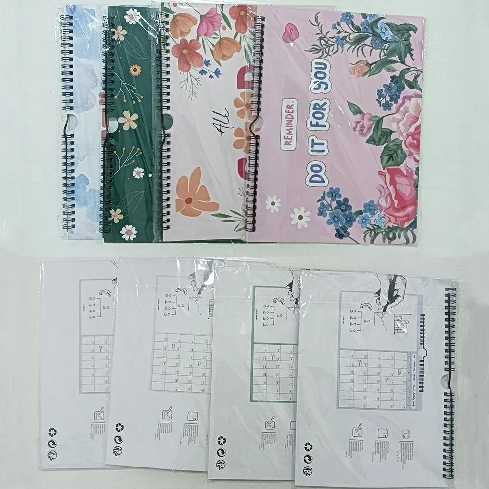 Multifunctional Flower Themed 2025 Agenda Book English Self-motivation Notebook With Calendar To Do List Students