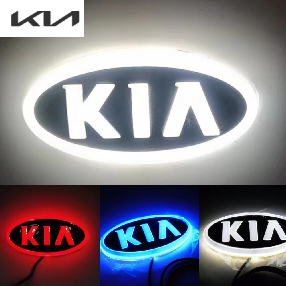 4D car logo lamp LED badge car logo lamp luminous decorative lamp auto parts decoration for KIA K5 Souranto soul Freddie Serato