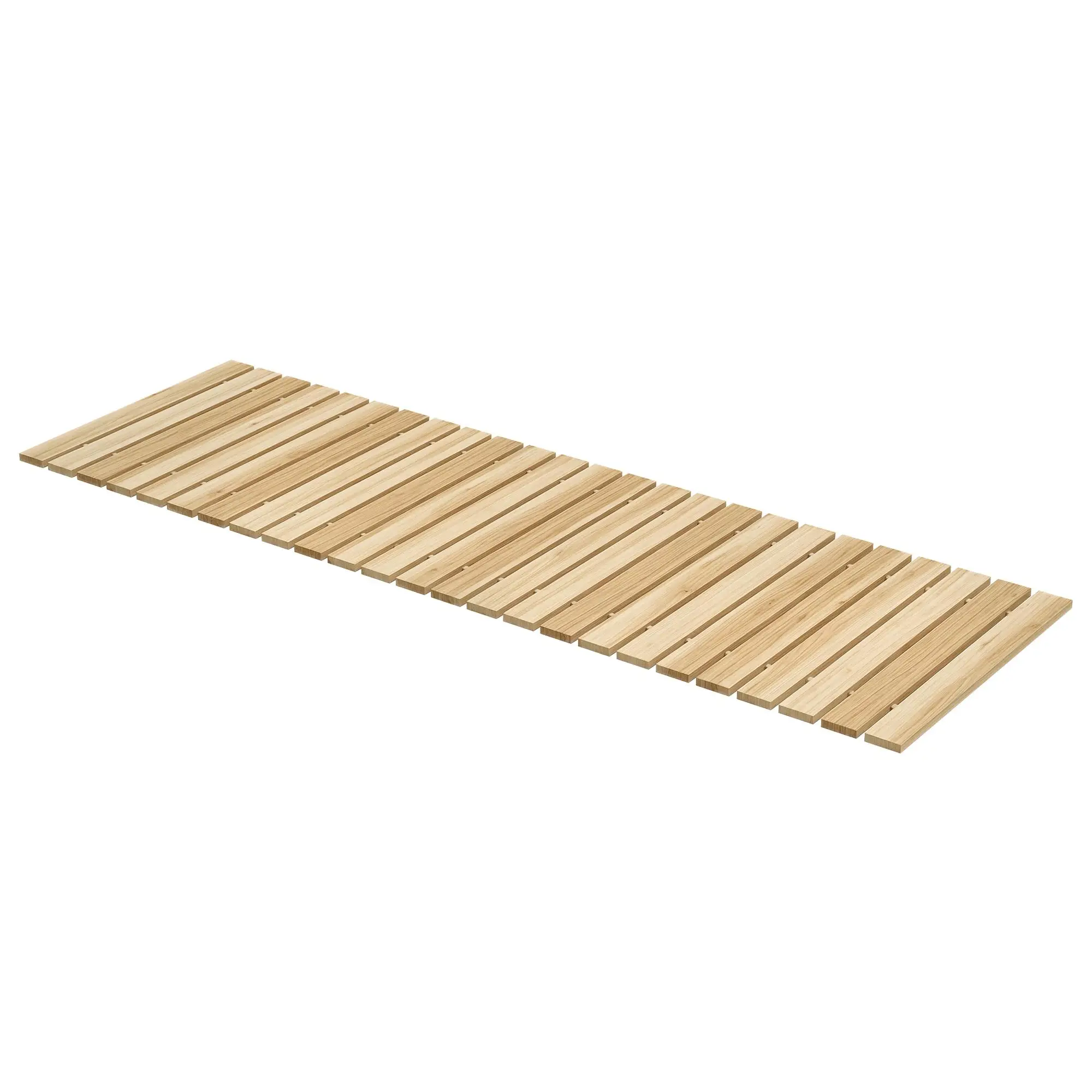 Allée de jardin Outsunny en bois d'épinette 120x38 cm, enroulable, résistante aux intempéries, nature, pour jardin, balcon, terrasse