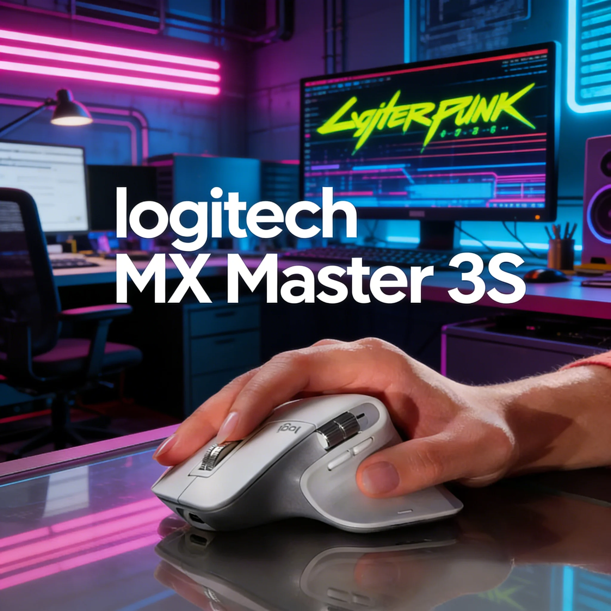 

Logitech MX Master 3S Wireless Mouse - Bluetooth & 2.4GHz 8000DPI Silent Clicks Ergonomic Design Cross Screen Productivity