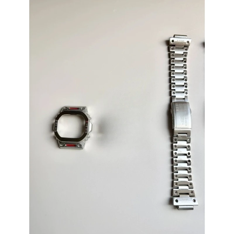 For Casio GWBX5600 Silver Stainless Steel 316 Case & Strap, Precise Hole Alignment, Clear Print - view 2