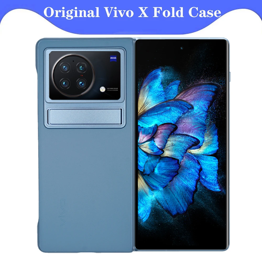 

100% Original Vivo X Fold Case PU Leather Ultra Thin Metal Holder PC Protective Cover Case For Vivo X Fold Plus Mobile phone