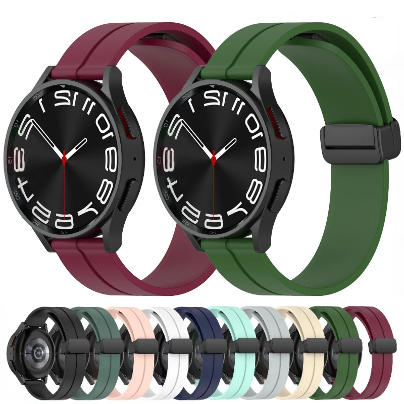 

22mm 20mm Silicone Strap for Samsung Galaxy Watch 6 5 4 Huawei Watch GT/2/3 Pro Magnetic Bracelet Wristband Amazfit GTS/GTR 3 4