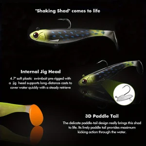 ANFS-مجموعة إغراء الصيد الناعم ، طعم السباحة الممتاز لصيد سمك القاروص ، المياه العذبة والمياه المالحة ، 5 قطع أعلى 8 مبيعات مقابل فاكتور 5-أوتار باس - رقم 7