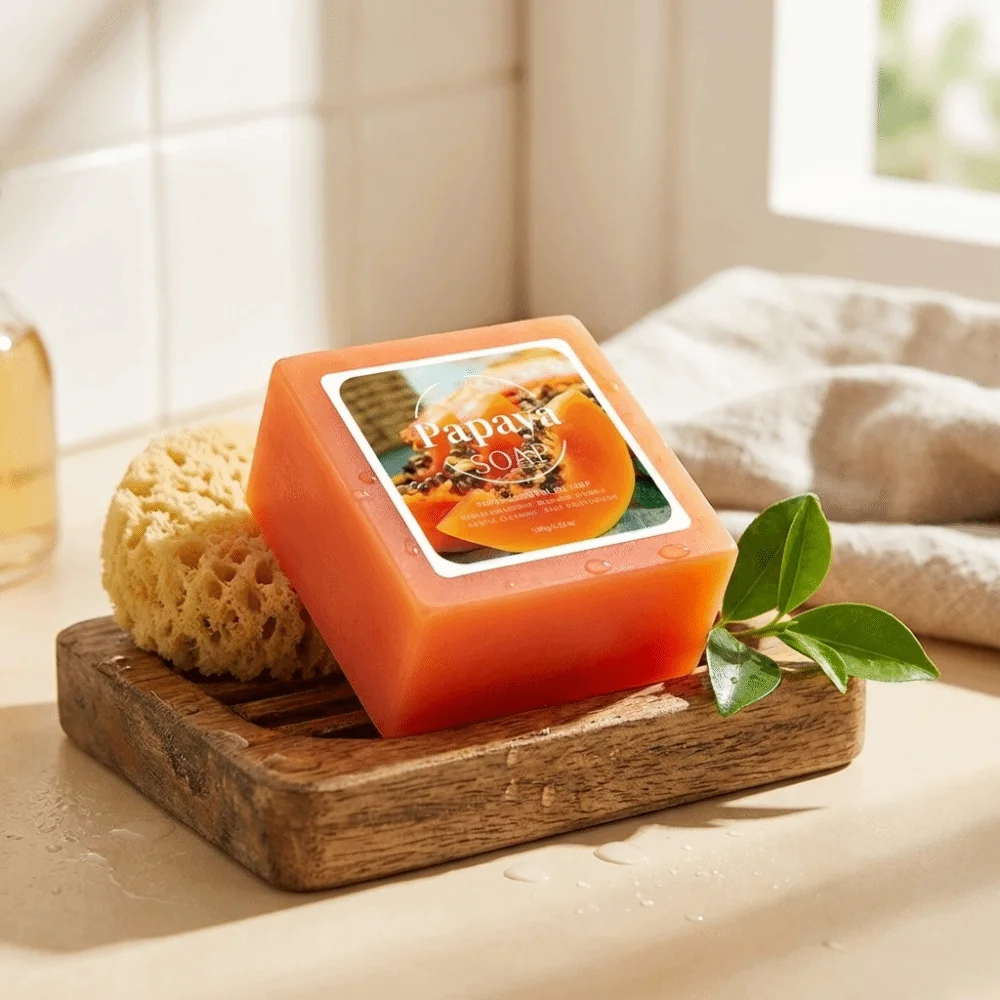 Vitamin C Papaya Extract Soap Nourishing Gently Nourishing Handmade Soap Moisturizing Deep Cleansing Essential Oil Soap Bathroom