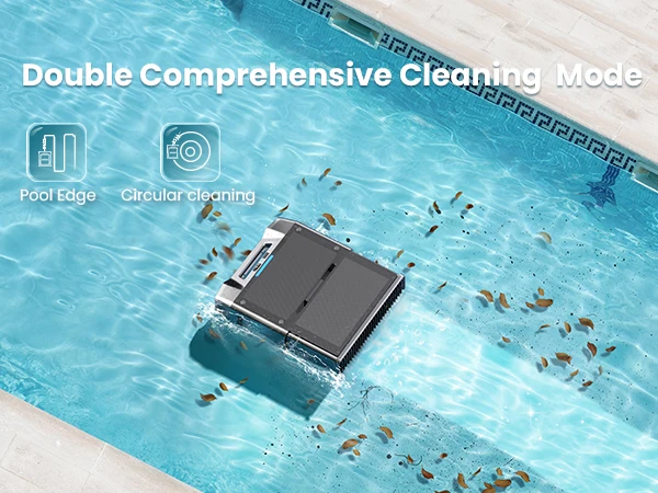 Y80 Solar Robotic Pool Cleaner Cordless Pool Skimmer with 24 Hours Continuous Cleaning 6L Large Debris Bag Remote Control Smart Obstacle Avoidance and Auto-Parking for Above Ground Pools