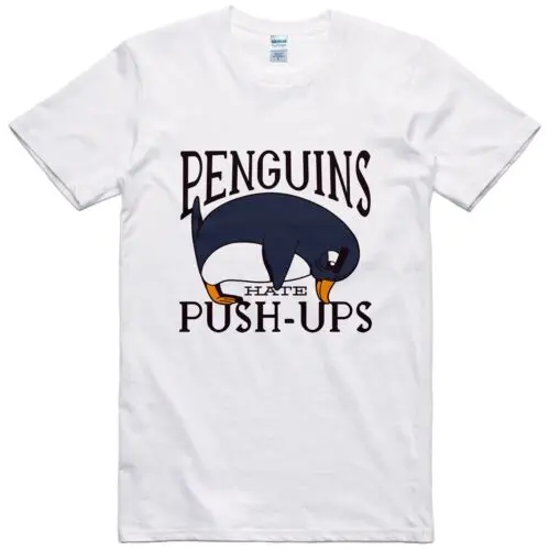 Divertido Camiseta Hombre Regalo Pingüinos Odio Empuje Ups Corte Normal 100%