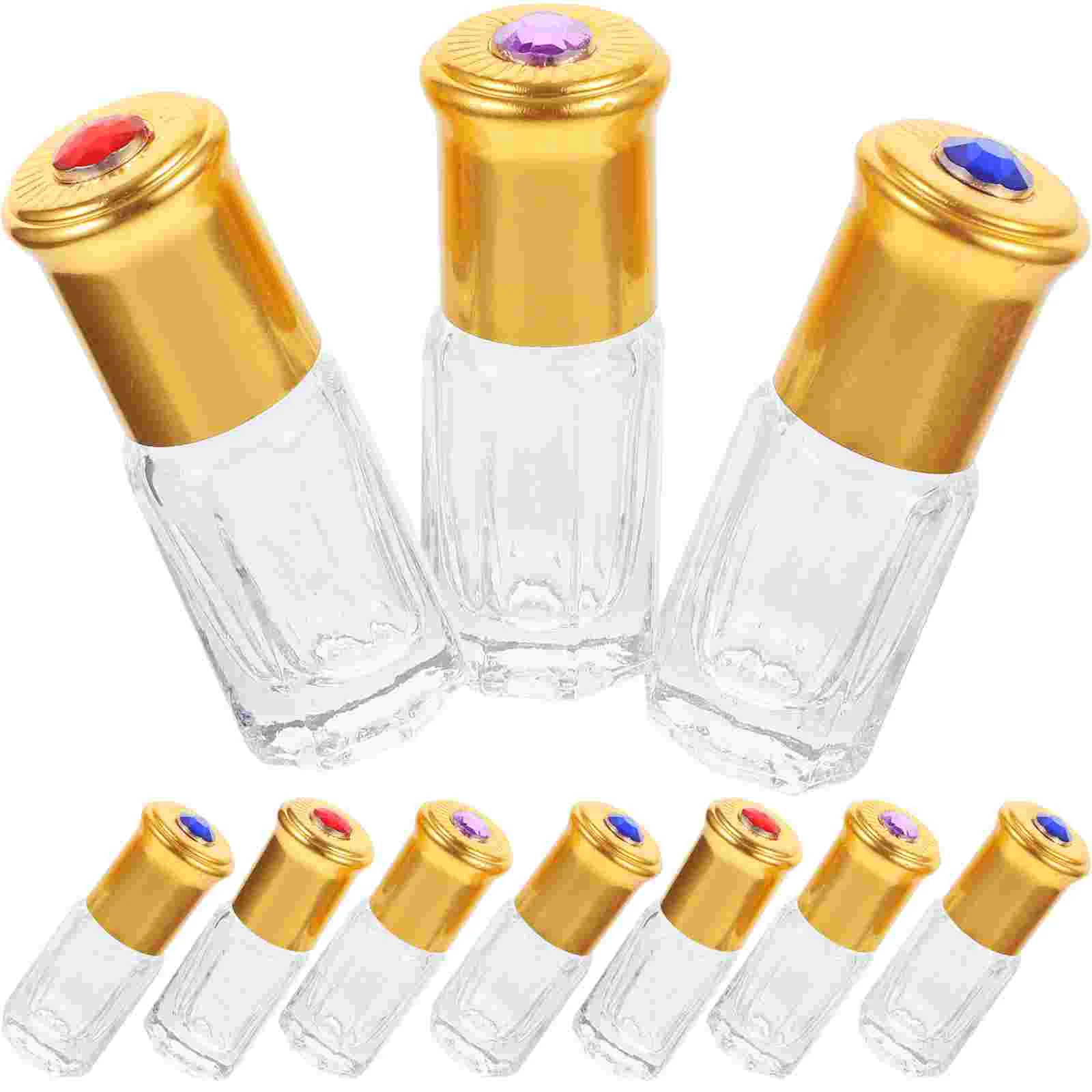 

10 Pcs 3ml Roll-on Applicator Vial Attractive Bottles Decorative Storage Holder Travel Bulk Home Anodized Aluminum Nozzle Glass
