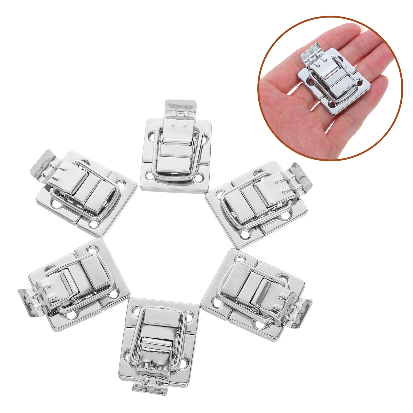 

6pcs Retro Box Latch Iron Decorative Hasp Lock For Wooden Case Jewelry Storage Trunk Toggle Catch Fastener Screw Mount Vintage