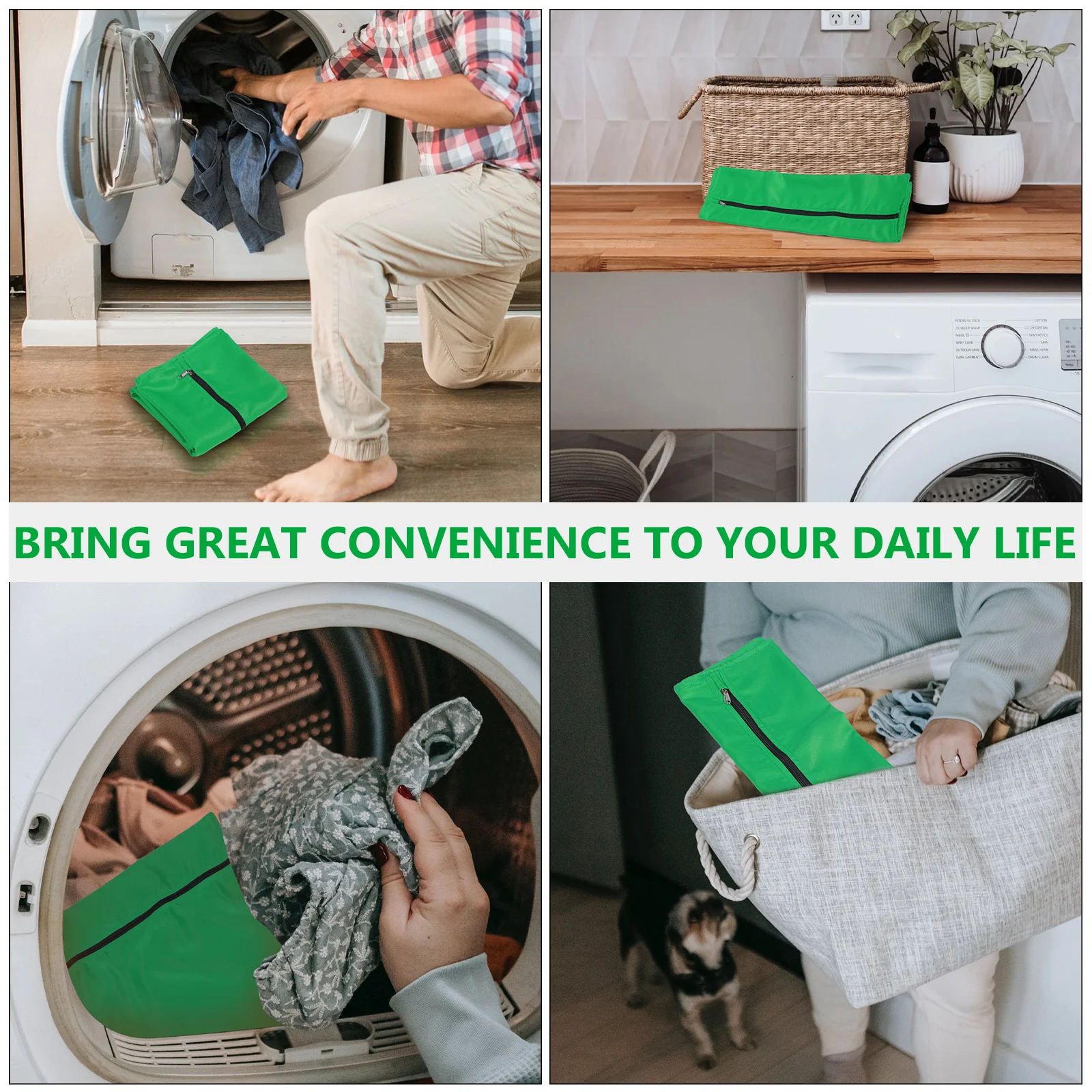 

Pet Laundry Zipper Polyester Washing Bag Clothes Storage Travel Household Anti-Hair Transfer Laundry Container
