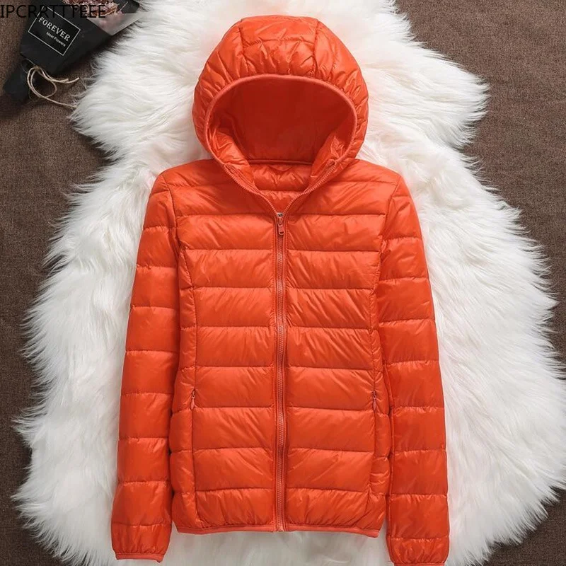 2023 Female Autumn Winter Warm Ladies and Light Women Down Coat Spring Jackets Ultralight Hooded Down Jacket