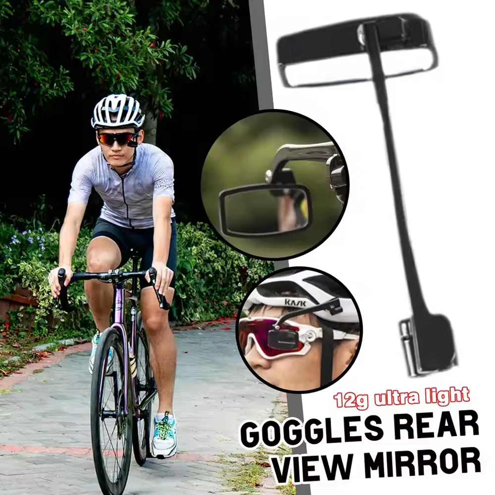 Bike Cycling Riding Glasses Rear View Mirror Bicycles Helmet Mirror High Definition 360 Wide Field of Vision Ultralight Portable
