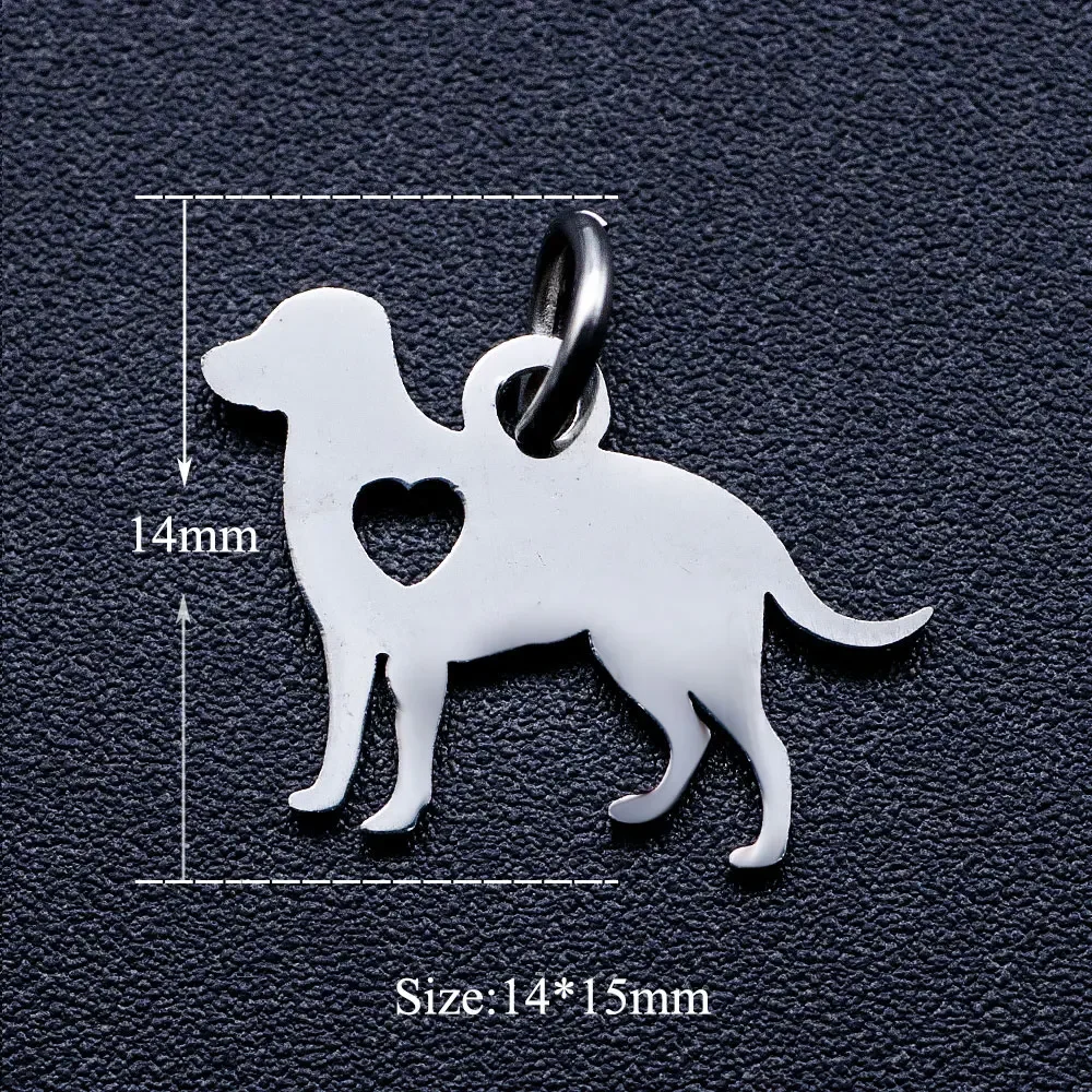 5pcs/lot 3 Color Dog DIY Jewelry Charms Wholesale 316 Stainless Steel Charm for Bracelet Making Dropshipping Factory Direct