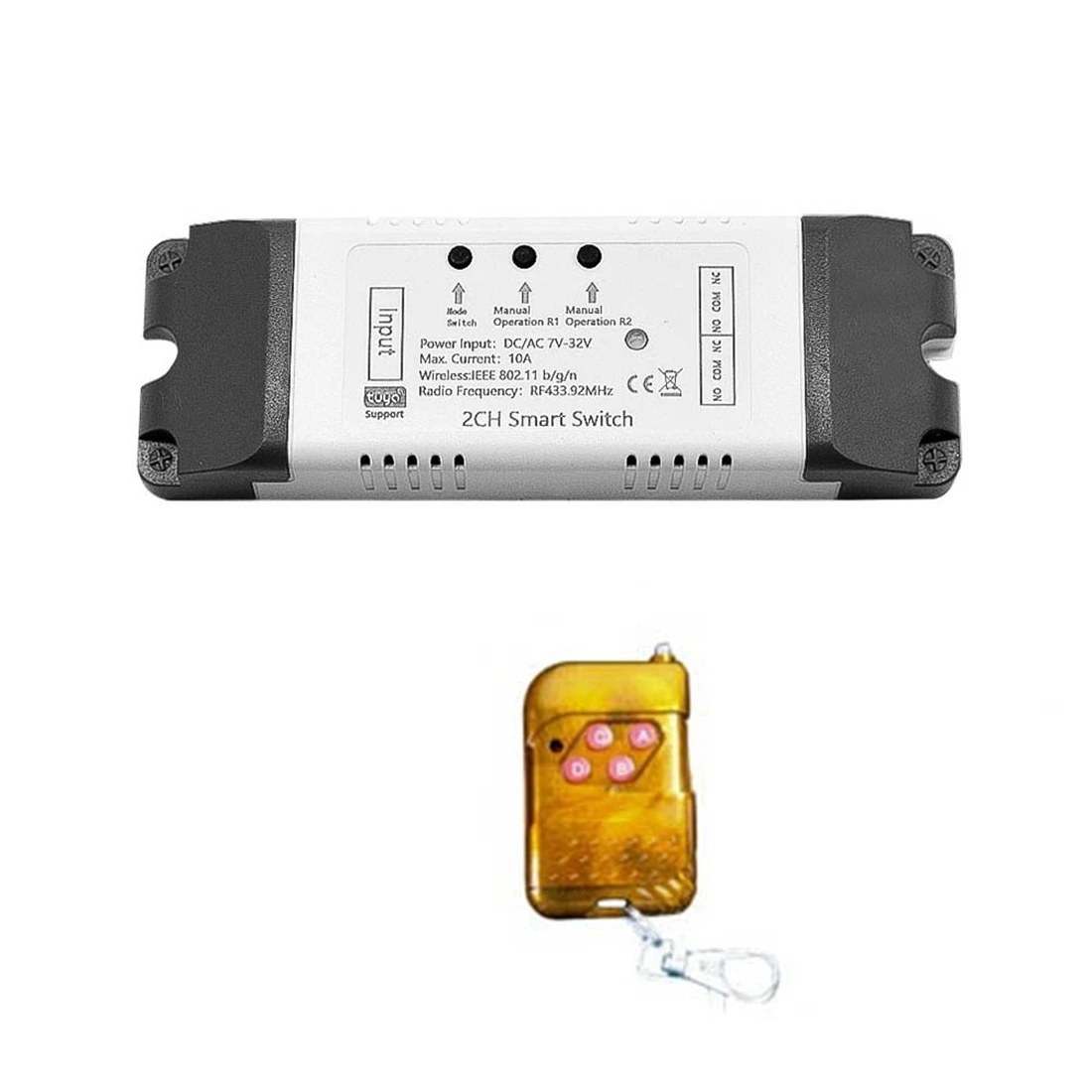HFES Tuya 5-32V Modulo interruttore Zigbee 2 canali con RF433 Zigbee Inching/autobloccante/Interblocco Interruttore Controllo APP